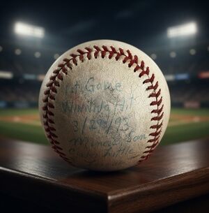 Vintage '93 Little League Game Used Baseball 1st Game Winning Ball Monroe League